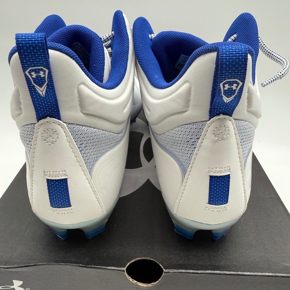 Under Armour UA Command MC Mid‎ White/Blue Football Cleats 3025639-102 9.5 - Picture 4 of 6